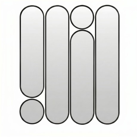 Deko mod.4 Gold Сет из 6-ти зеркал 2x35*160, 2х35*125 см, 2хØ35 см