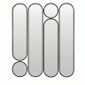 Deko mod.4 Gold Сет из 6-ти зеркал 2x35*160, 2х35*125 см, 2хØ35 см