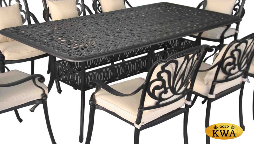 Обеденный садовый стол из литого алюминия Louis 214