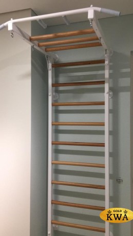 Шведская стенка комбинированная - КОМБИ - ТРДШС (стенка + турник-рукоход из дерева с широким хватом стационарный)