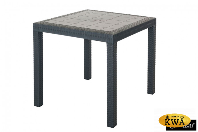 Пластиковый стол DALLAS 80х80 см, коричневый