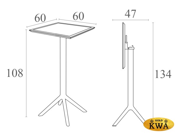 Стол пластиковый барный складной