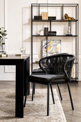 &quot;Венето&quot; обеденная группа на 4 персоны со стульями &quot;Милан&quot;, каркас темно-серый, роуп темно-серый