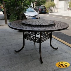 Круглый стол из литого алюминия Nice 180 с подносом