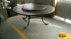 Круглый стол из литого алюминия Nice 180 с подносом