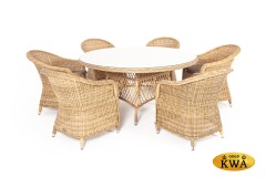&quot;Эспрессо-150 R&quot; обеденная группа плетеная, цвет соломенный