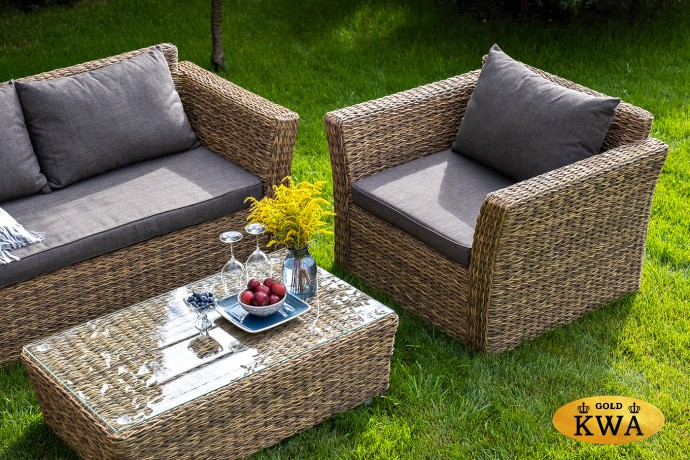 "Капучино" кресло из искусственного ротанга (гиацинт), цвет соломенный