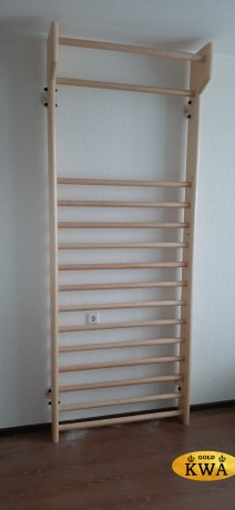 Шведская стенка деревянная из сосны для реабилитации с турником фиксированным - СОСНА - ТФ - РЕАБИЛИТАЦИОННАЯ