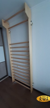 Шведская стенка деревянная из сосны для реабилитации с турником фиксированным - СОСНА - ТФ - РЕАБИЛИТАЦИОННАЯ