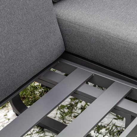 Лаунд-зона ADRIAN с углловым диваном из алюминия