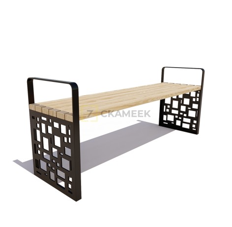 Скамейка «Барселона» без спинки (3,0 м ангарская сосна)