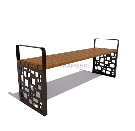 Скамейка «Барселона» без спинки (3,0 м ангарская сосна)