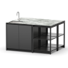 Остров кухонный уличный R-401S, 1.5 м, черный/серый каспий