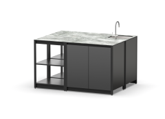 Остров кухонный уличный R-401S, 1.5 м, черный/серый каспий