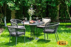 &quot;Диего&quot; обеденная группа на 4 персоны со стульями &quot;Марсель&quot;, столешница &quot;серый гранит&quot;