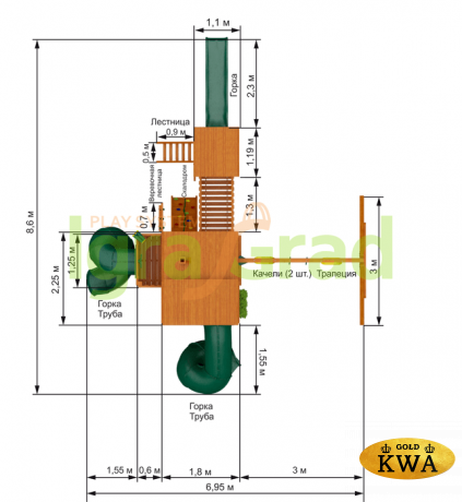 Детская площадка IgraGrad "Великан 3" (Макси)