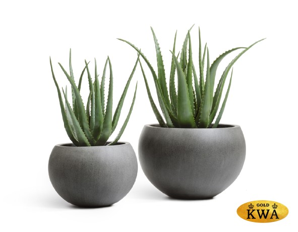 Кашпо TREEZ Effectory Beton Полусфера тёмно-серый бетон д-43 см, в-29 см