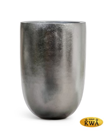 Кашпо TREEZ Effectory Metal Высокий конус-чаша Стальное серебро в-67, д-46 см