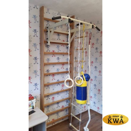 Шведская стенка деревянная из ламельного бука - БУК СТАНДАРТ - СТ (стенка + турник семейный навесной)