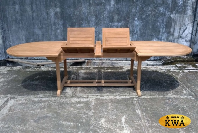 Обеденный раскладной стол из тика Anvaya