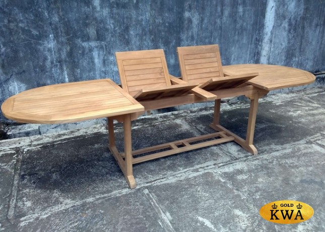 Обеденный раскладной стол из тика Anvaya