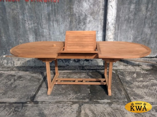 Обеденный раскладной стол из тика Anvaya