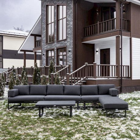 Лаунж-зона GISELLE с угловым диваном из алюминия