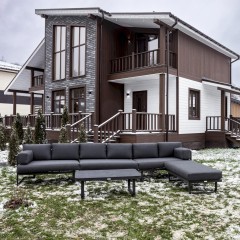 Лаунж-зона GISELLE с угловым диваном из алюминия