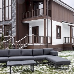 Лаунж-зона GISELLE с угловым диваном из алюминия