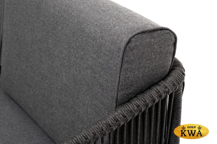 "Канны" модульная угловая лаунж-зона из роупа (веревки), цвет темно-серый