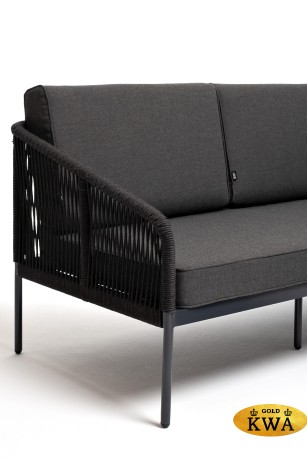 "Канны" модульная угловая лаунж-зона из роупа (веревки), цвет темно-серый