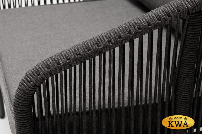 "Канны" модульная угловая лаунж-зона из роупа (веревки), цвет темно-серый