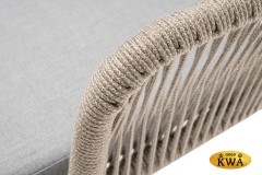 &quot;Лион&quot; стул плетеный из роупа, каркас алюминий светло-серый (RAL7035) шагрень, роуп серый меланж круглый, ткань светло-серая