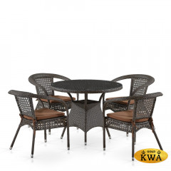 Комплект плетеной мебели Лион-1A T220CT/Y32-W53 Brown 4Pcs (4+1)