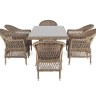 "Амароне" обеденная группа из искусственного ротанга на 6 персоны, цвет соломенный