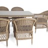 "Амароне" обеденная группа из искусственного ротанга на 6 персоны, цвет соломенный