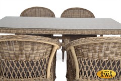 &quot;Амароне&quot; обеденная группа из искусственного ротанга на 6 персоны, цвет соломенный