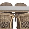 "Амароне" обеденная группа из искусственного ротанга на 6 персоны, цвет соломенный