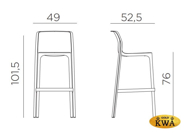 Стул пластиковый барный