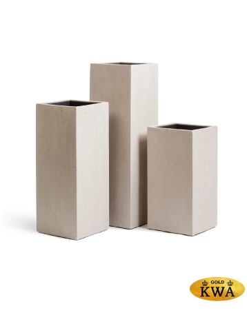 Кашпо TREEZ Effectory Beton Высокий куб Белый песок в-60 см, 31х31 см 1/1