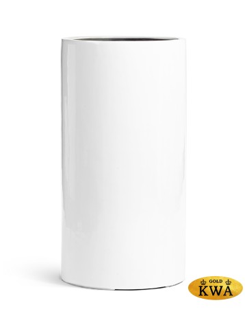 Кашпо TREEZ Effectory Gloss Высокий цилиндр Белый глянцевый лак в-80 см, д-41 см