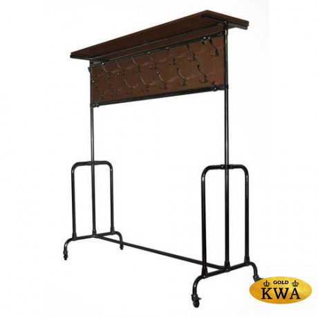 Напольная вешалка на 30 крючков для одежды и верхней полкой для головных уборов