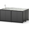 Остров кухонный уличный R-402S, 1.8 м, черный/серый каспий