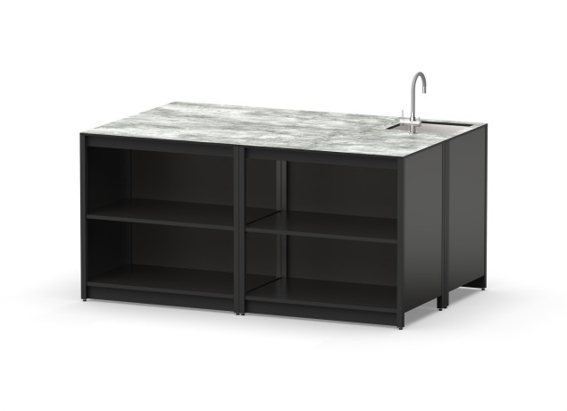 Остров кухонный уличный R-402S, 1.8 м, черный/серый каспий