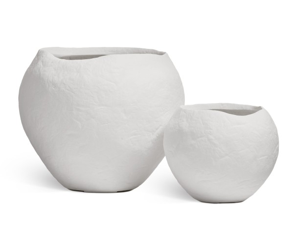 Кашпо TREEZ Effectory Organic Сфера Белый камень д-39 см, в-33 см