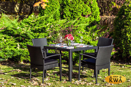 Обеденный комплект MILANO черный на 4 персоны