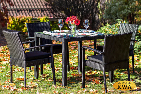 Обеденный комплект MILANO черный на 4 персоны