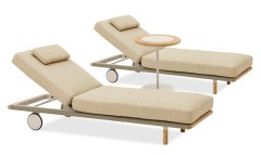 Авеста Комплект лежаков бежевый/светло-коричневый, тик/алюминий/веревка