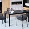 "Венето" обеденная группа на 4 персоны со стульями "Лион", каркас темно-серый, роуп темно-серый