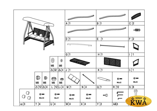 Садовые качели Rio из искусственного ротанга